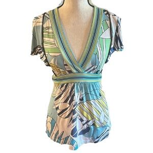 BCBG inspired plunge neck top